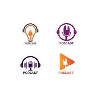 Podcast logo vector icon illustration