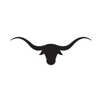 ilustración de icono de vector de logotipo de cabeza de toro
