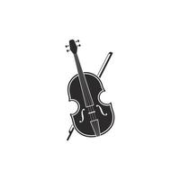 conjunto de violín logo instrumental icono ilustración vector