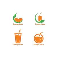 plantilla de vector de icono de logotipo de jugo de naranja