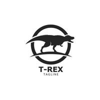 Powerful T-REX logo, jurassic period concept icon illustration vector