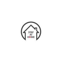 Stay home,stay save logo vector icon