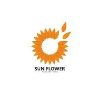 Sun flower floral logo vector icon