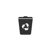 plantilla de vector de icono de logotipo de cubo de basura