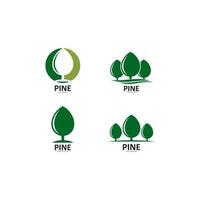Ilustración de icono de vector de plantilla de logotipo de pino