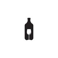 botella y vaso logo vector icono ilustración