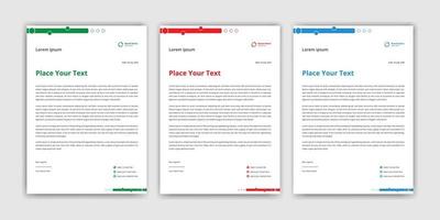 Modern business letterhead template design, corporate letterhead design set vector