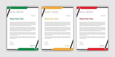 Modern business letterhead template design, corporate letterhead design set vector