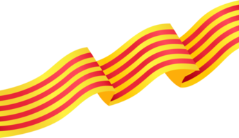 Catalogne drapeau vague isolé sur png ou transparent Contexte