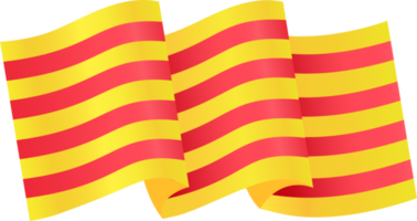Catalogne drapeau vague isolé sur png ou transparent Contexte