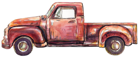 truck watercolor illustration png