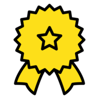amarillo y negro estrella Insignia premio icono png