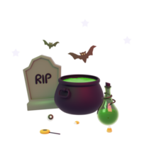 3d le rendu effrayant Halloween png