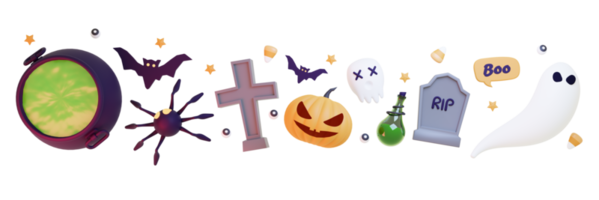 3d le rendu effrayant Halloween png