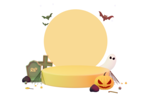 3d renderen spookachtig halloween decoratie achtergrond png