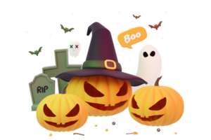 3D rendering spooky halloween png