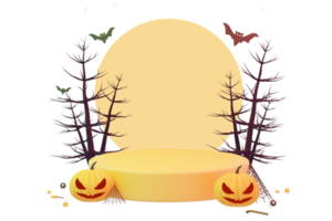 3D rendering spooky halloween decoration background png