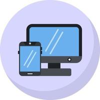 Computer To Mobile Vector Icon Design