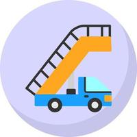 Airplane Stairs Vector Icon Design