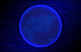 Modern Cybersecurity Technology Background with World Globe vector