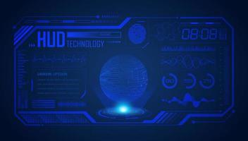 Modern HUD Technology Screen Background with Blue Globe vector