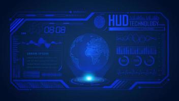 Modern HUD Technology Screen Background with Blue Globe vector