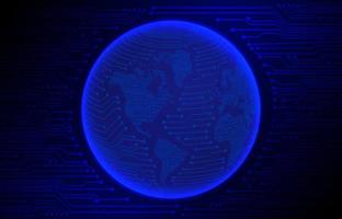 Modern Cybersecurity Technology Background with World Globe vector