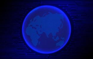 Modern Cybersecurity Technology Background with World Globe vector