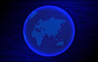 Modern Cybersecurity Technology Background with World Globe vector