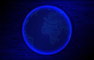 Modern Cybersecurity Technology Background with world globe vector