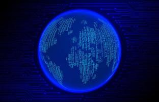 Modern Cybersecurity Technology Background with world globe vector