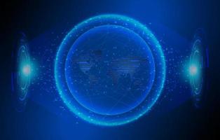 Modern World Map Holograph on Technology Background vector