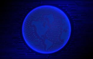 Modern Cybersecurity Technology Background with World Globe vector