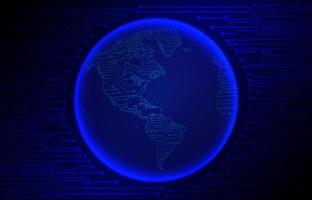 Modern Cybersecurity Technology Background with world globe vector