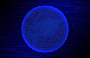 Modern Cybersecurity Technology Background with World Globe vector
