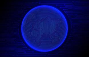 Modern Cybersecurity Technology Background with World Globe vector