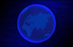 Modern Cybersecurity Technology Background with World Globe vector