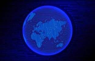 Modern Cybersecurity Technology Background with World Globe vector