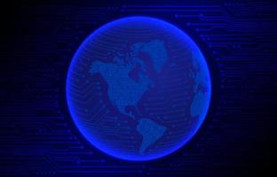 Modern Cybersecurity Technology Background with World Globe vector