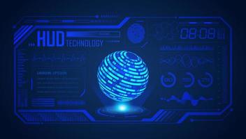 Modern HUD Technology Screen Background with Blue Globe vector