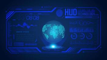 Modern HUD Technology Screen Background with Blue Globe vector