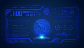 Modern HUD Technology Screen Background with Blue Globe vector