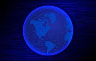 Modern Cybersecurity Technology Background with World Globe vector