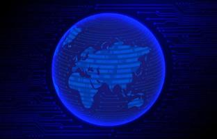 Modern Cybersecurity Technology Background with World Globe vector