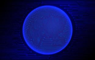 Modern Cybersecurity Technology Background with World Globe vector