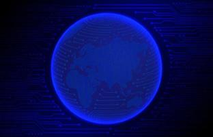 Modern Cybersecurity Technology Background with World Globe vector
