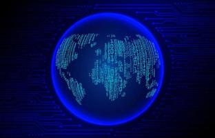 Modern Cybersecurity Technology Background with World Globe vector