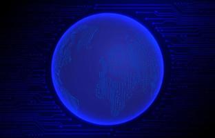 Modern Cybersecurity Technology Background with World Globe vector