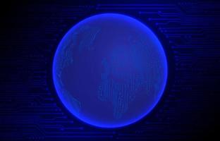 Modern Cybersecurity Technology Background with World Globe vector