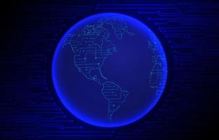 moderno la seguridad cibernética tecnología antecedentes con mundo globo vector